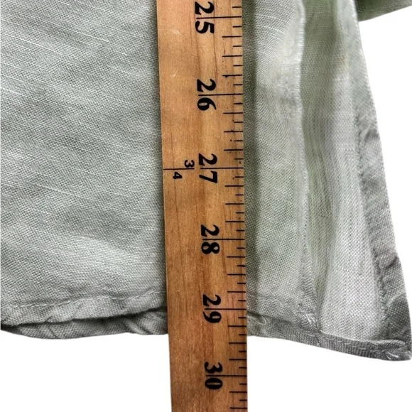 Tahari 100% Linen Women’s Tunic Top Button up Light Green Size 2X Lagenlook Flow - Picture 9 of 10